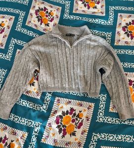 Gray Cable Knit Sweater