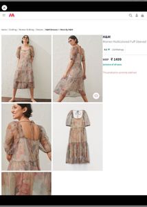 H&amp;M Floral Mesh Midi Dress