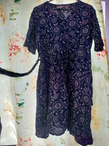 Foral Navy Blue Dress