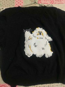 Cute Dog Embroidered Sweater