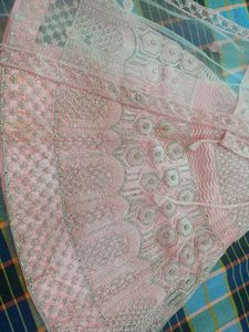 Net Chanderi Lehenga Choli And Dupatta Pattern