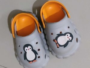Girl 1 Yr- Grey Orange Crocs