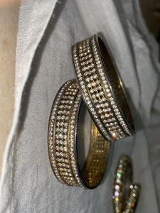 Golden Zircon Brass Kada/bracelet