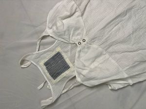 White Striped Girly Top