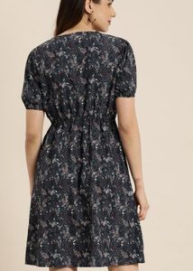 Floral Print V-Neck Dress
