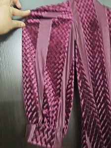 Plum Velvet Textured Top