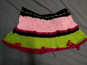 Handmade Crochet Mini A-Line skirt