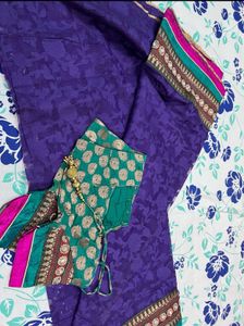 Purple Saree With Blouse