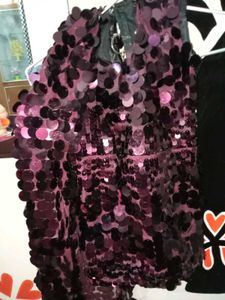 Sequin Top with Pearl Belt