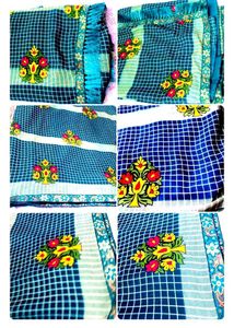 Elegant Teal Embroidered Saree