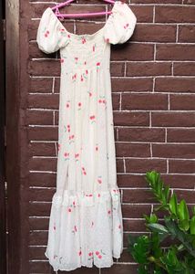 Cherry Mesh Maxi Dress