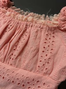 Pink Lace Trimmed Crop Top