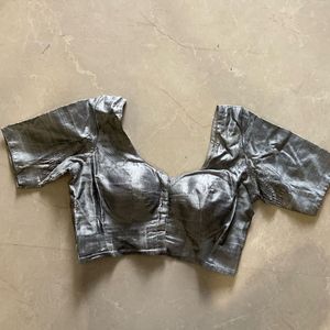 Metallic Silver Blouse