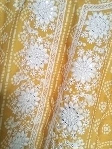 Yellow Embroidered Kurti