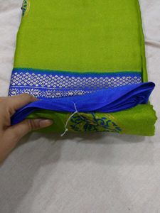 Elegant Green &amp; Blue Saree