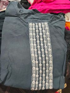 Elegant Embroidered gray Kurta