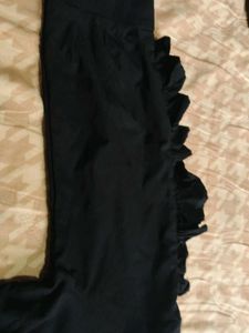 Black Ruffle Detail Top