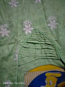 Green Kurti With Different Neck Design
