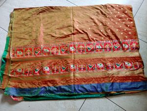 Elegant Dark Green Saree