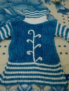 Hand-knitted Blue Sweater