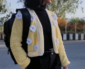 Handmade multicolour crochet top and cardigan for winters