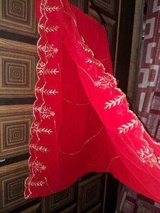 Cherry Red 🍒 Bridal Dupatta