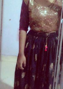 Sequin Blouse &amp; Lehenga Set