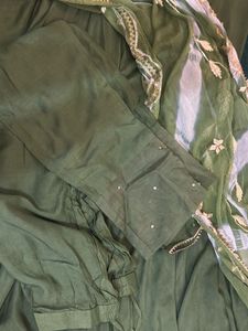 Green Embroidered Anarkali Suit Never Used