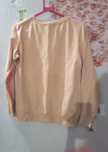 Peach Graphic Print Sweatshirt