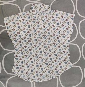 Patterned Button-Down Shirt