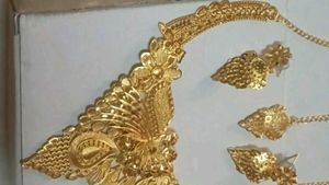 Elegant Gold Plated Necklace &amp; Earring Set