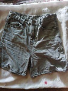 Acid Wash Denim Bermuda Shorts