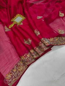 Gorgeous Pink Embellished Saree
