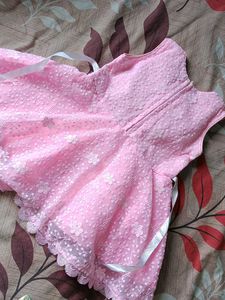 Baby Pink Chicken Work Frock