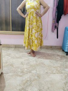 Floral Yellow Maxi Dress