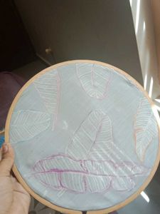 Handmade Leaf Print Embroidery Hoop