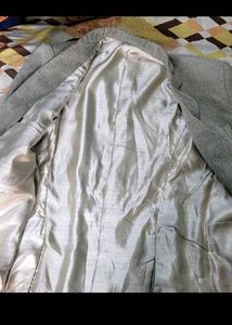 Gray Textured Casual Blazer