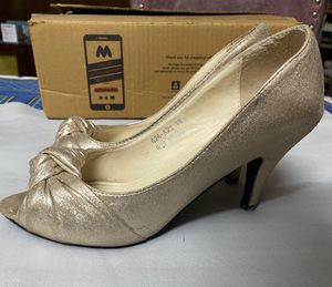 Metallic Silver Copper Heels