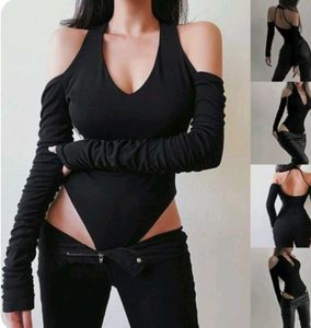 SHEIN Black Bodysuit Top