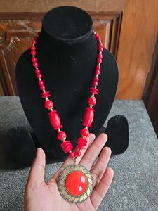 Red Beaded Necklace