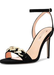 Black Heels with Gold Chain
