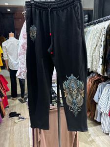 Stylish Black Graphic Print Track Pants