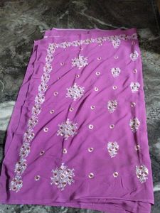 Saree with maching Blouse.