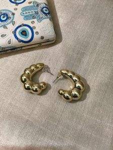 Gold Tone Hoop &amp; Drop Earrings