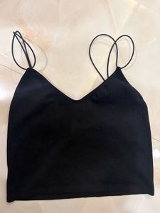 Black Ribbed Cami Top