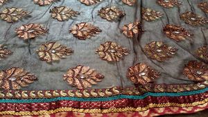 Elegant Brown Embroidered Sari