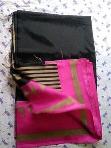 Black &amp; Pink Saree Formals and festive wear