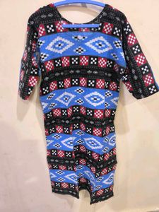 Blue, black and red Sambalpuri design kurti