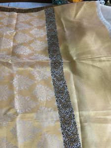 Elegant Yellow Banarasi ponadai shawl