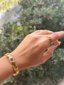 Gold Bracelet & Ring Set